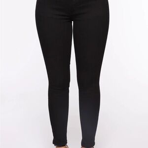 Fashion Nova Ripped Skinny Jeans - Black